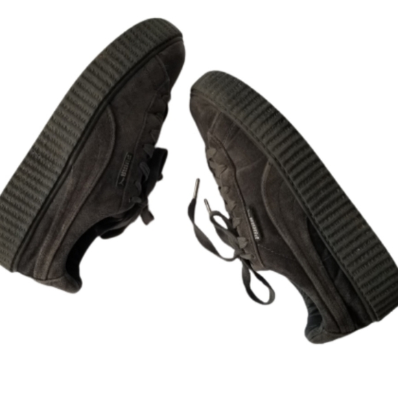 Savage X Fenty Velvet Gray Creepers Sneaker Shoe 8.5 Rihanna - Picture 3 of 11